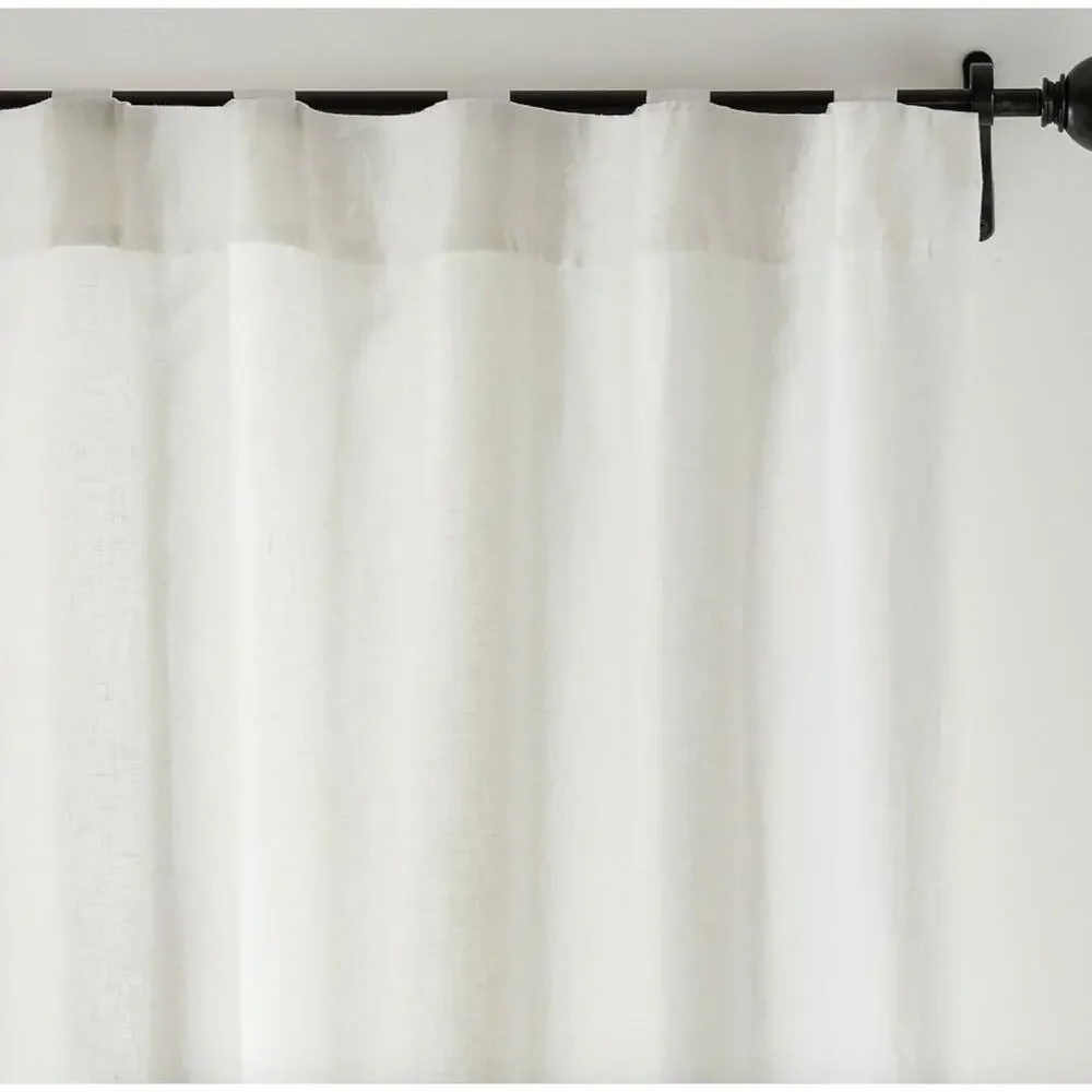 Pottery Barn Belgian Flax Linen Blackout Curtain | Classic Ivory 100 x 96" - Picture 2 of 8